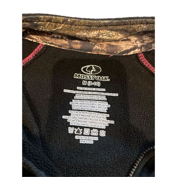 Mossy Oak black fleece pullover with pink piping 🙂3/$15 - Picture 5 of 6